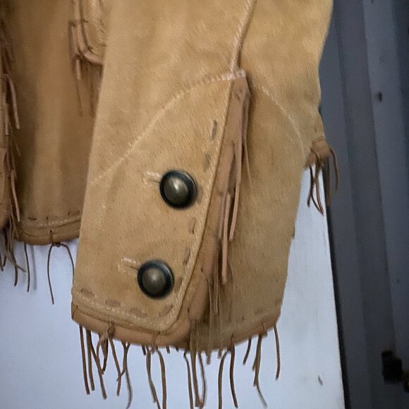 SCULLY ? Original Leather Suede Fringe Blazer Pockets Buttons Jacket - Picture 4 of 7